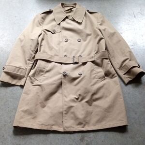 Men's Timeless Button Down Casual Tan Trench Coat, 44 Regular